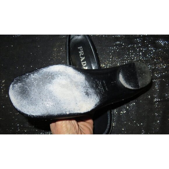 PRADA Calzature Donna Pelle Navy Blue Spazzolato Italian Leather Loafer IT 36.5 - Picture 6 of 13